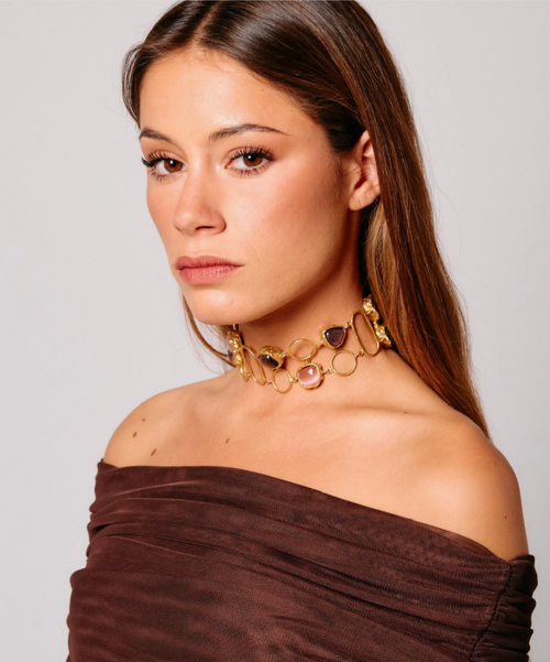 COLLIER CHOCKER QWARTZ - ROSE & BRUN